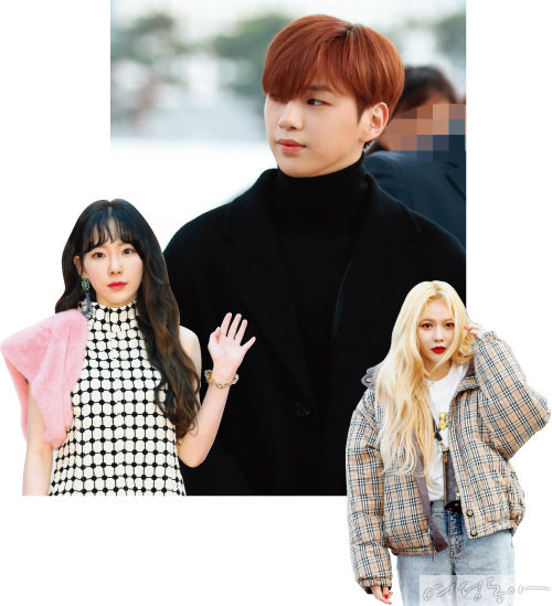 (왼쪽부터)태연, 강다니엘, 현아