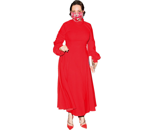 지난해 아카데미상 시상식에서 
핑크 플로럴 프린트 마스크를 선보인 배우 올리비아 콜먼. 