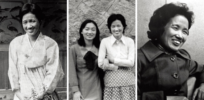 박완서 작가의 1971년 1974년 1975년 모습(왼쪽부터). 가운데 사진의 청년은 박 작가의 장녀 호원숙 작가다.