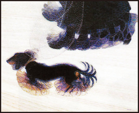 자코모 발라 ‘줄에 매인 개의 움직임’(1912)