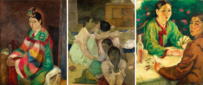 왼쪽부터 ‘무희의 휴식’(1937), ‘운명’(1938), ‘카드놀이하려는 부부’(1930년대). 이쾌대는 1930년대 자신의 아내 유갑봉을 모델로 여인상을 즐겨 그렸다.