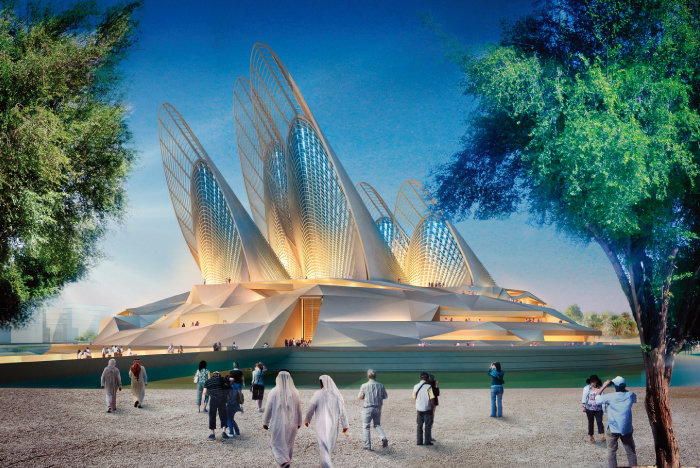 노먼 포스터가 설계한 아랍에미리트(UAE) 아부다비의 ‘자예드국립박물관’ 이미지. ⓒ포스터 앤 파트너스