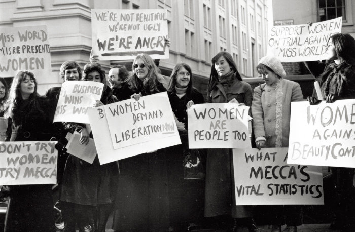1970년대 활발했던 여성 해방 운동. 사진은 1970년 12월 미스 월드 대회에 반대하는 시위.