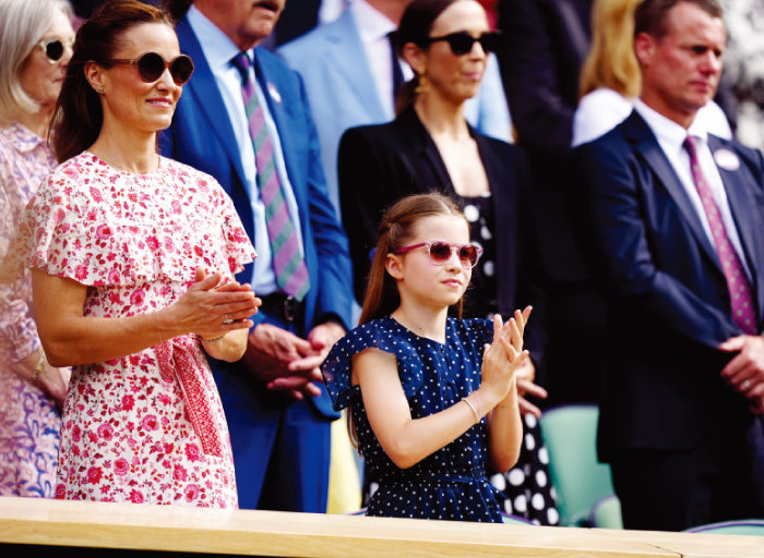 Princess Charlotte watches the Wimbledon final in a Guess one-piece