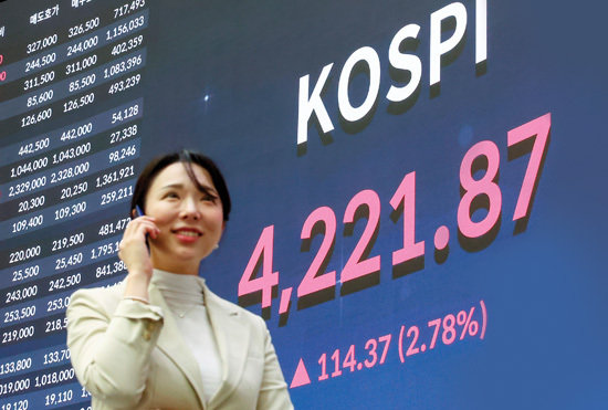 2025년 11월 3일 코스피가 4220선을 돌파하며 사상 최고치를 경신했다.