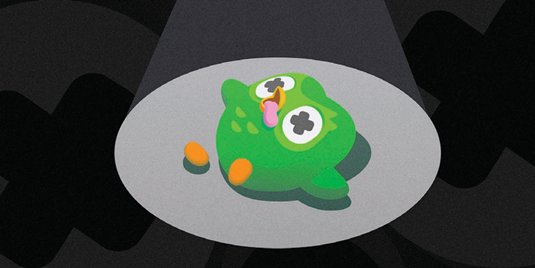 ‘듀오의 사망’을 선언하며 세계관을 밈으로 확장한 듀오링고의 마케팅.