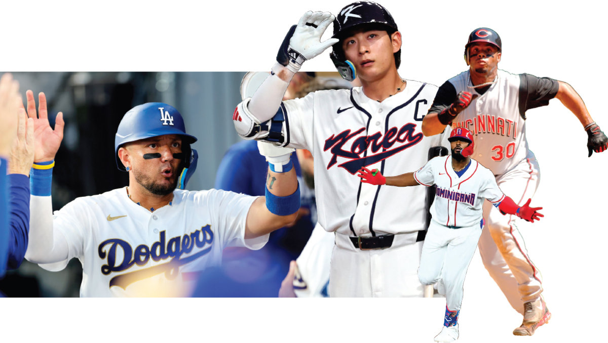 MLB에서 알함브라 목걸이의 유행을 이끈 미겔 로하스와 WBC 대회에 알함브라 목걸이를 착용하고 나온 이정후. 알함브라를 착용한 주니어 카미네로. 체인 목걸이를 즐겨 착용하는 켄 그리피 주니어(왼쪽부터).