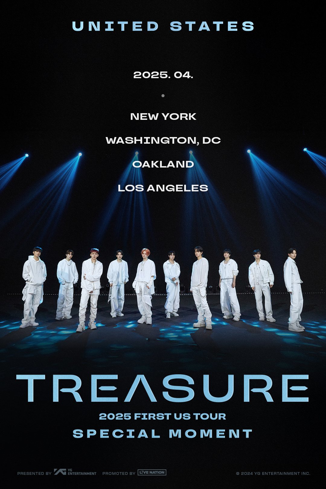 TREASURE has added four major cities in North America to their world tour scheduled for early next year. Photo courtesy of YG Entertainment