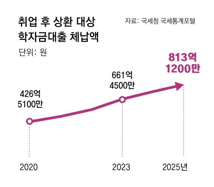 못 갚은 학자금대출 작년 800억 첫돌파