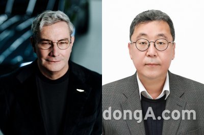 루크 동커볼케 현대차그룹 CCO 사장(왼쪽)과 이규복 현대글로비스 대표이사 부사장.