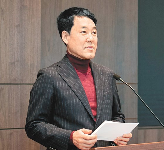 이지홍 혼다코리아 사장이 10일 서울 강남구 파크하얏트에서 열린 기자간담회에서 신년 계획을 발표하고 있다. 혼다코리아 제공