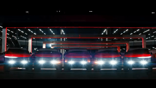 2023 12월 미국에서 열린 테슬라 사이버트럭 라이트쇼