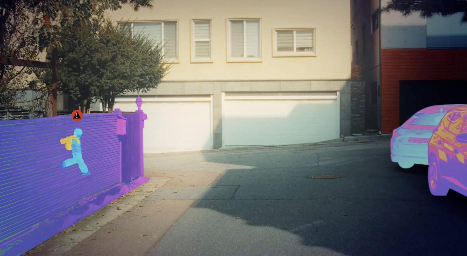 현대차그룹이 개발한 사각지대 감지 시스템 ‘비전 펄스’ 기술 개념 영상. 현대차그룹 제공