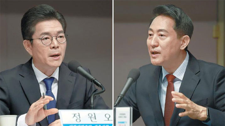 정원오 “오세훈, 공약 안지켜 전월세난” 吳 “李정부가 부동산 지옥 만들어”