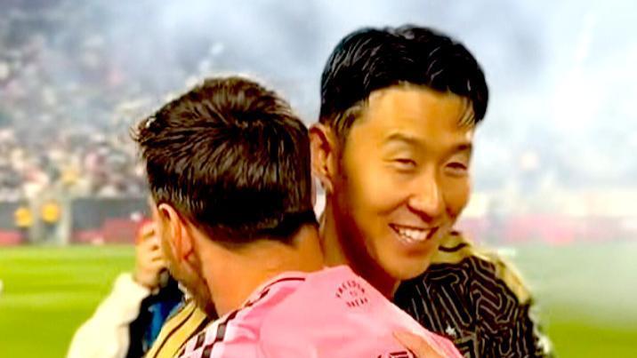 손흥민, 메시와 첫 맞대결서 판정승…7만명 관중 기립박수