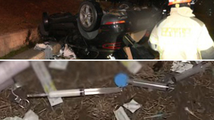 반포대교서 추락한 포르쉐, 車엔 프로포폴 빈병-주사기