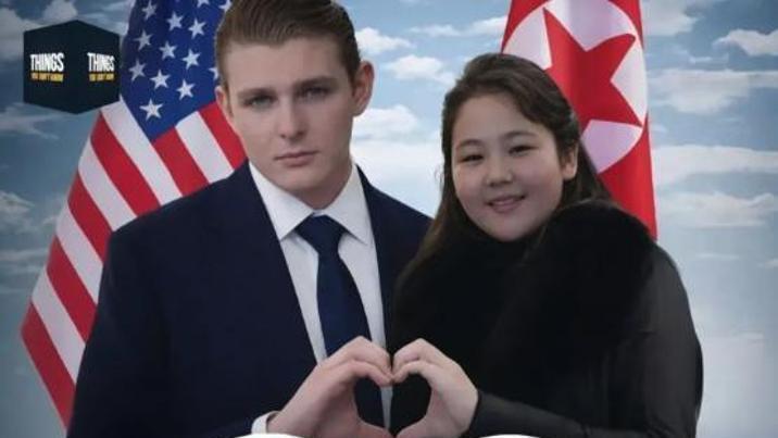 “트럼프 막내 배런과 김주애 결혼시키자”…세계 평화 ‘풍자 밈’ 확산