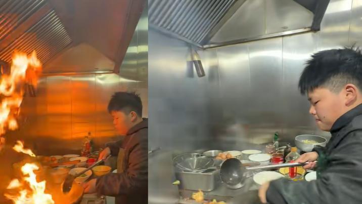 ‘톱 요리사급 웍질’ 中 14세 소년…“부모님 덜 힘드셨으면” 효심 가득