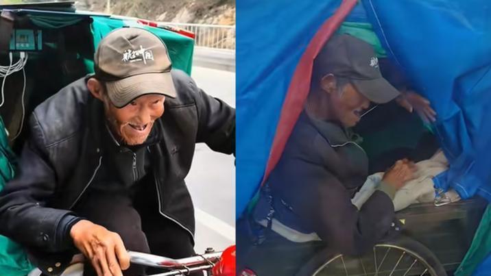 “난 거지 아니다”…가족 잃고 ‘떠돌이 생활’ 中 세발자전거 노인의 사연
