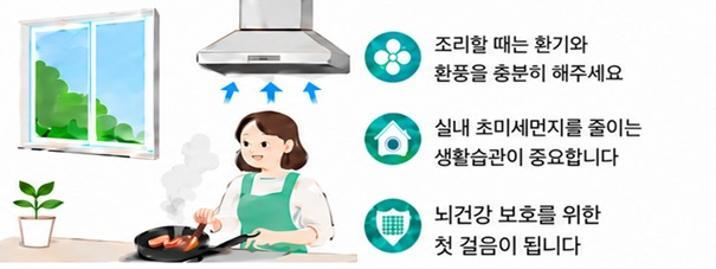 조리중 나오는 초미세먼지, 뇌 인지기능 저하시킨다