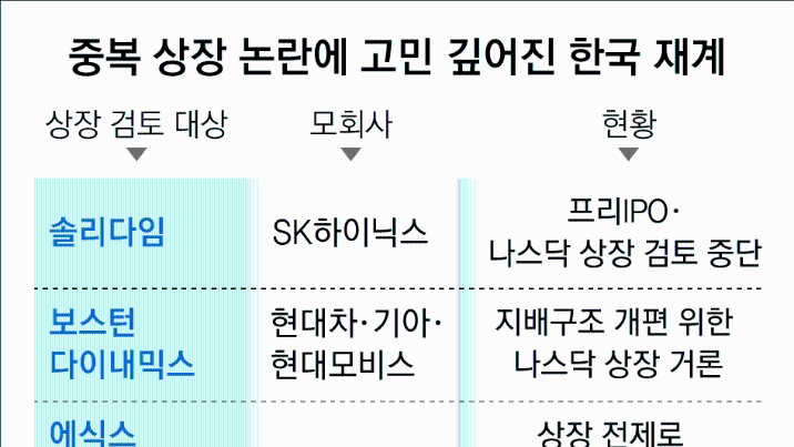 재계 ‘중복상장 딜레마’… 해외상장 우회로 막히며 투자-회수 비상