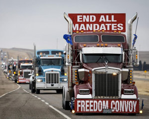 수도 비상사태로 번진 캐나다 트럭시위[퇴근길 한 컷]