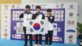 한국 男 사격 대표팀, 세계선수권 25m 스탠다드 권총 단체전 金