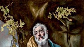 격정적인 붓 터치로 고백하는 성 베드로 참회의 얼굴 그리다