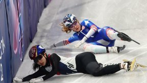 미국에 걸려 ‘꽈당’…韓쇼트트랙 혼성계주 결승행 좌절 ‘6위’