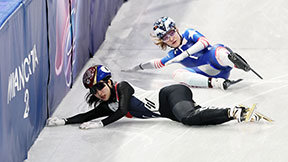 4년만에 또 ‘꽈당’ 불운… 쇼트트랙 혼성계주 첫메달 실패