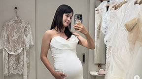 남보라, D라인 뽐내며 드레스 피팅…만삭 화보 앞두고 미모 폭발