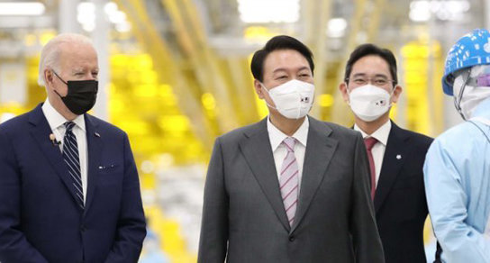 韓美, 삼성 공장서 ‘반도체 전략동맹’ 선언