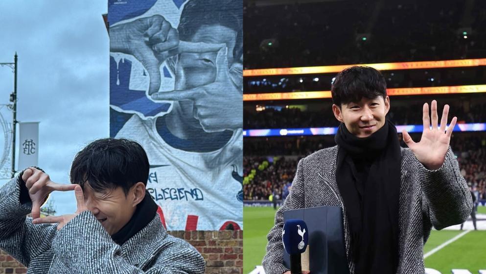 손흥민 벽화 공개에 현지 난리…찰칵 세리머니까지 재현