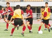 연습중인 대표팀