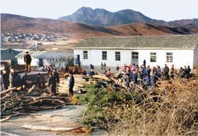 「땔감」마련 나선 학생들