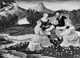 유럽인들은 '화음'을 개발해 음악의 다양성을 확대했다. 르네상스시대 음악가들의 활동을 그린 그림