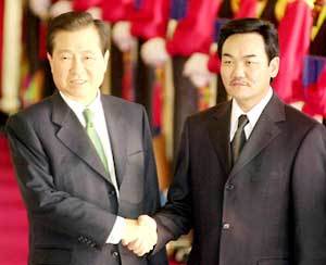 김대중대통령과 바가반디 몽골대통령