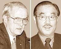 릴리 전주한미대사(왼쪽)과양성철 주미대사