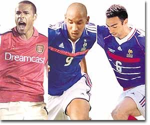 왼쪽부터 티에리 앙리, 니콜라 아넬카, 유리 조르카예프