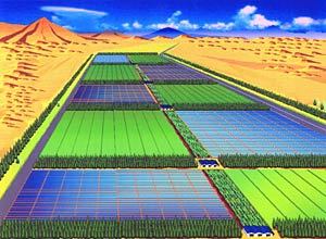 고비 사막에 건설추진중인 태양광 발전소 모식도.사진제공 한국에너지기술연구원