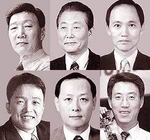 박진원 고건 임영학(위 왼쪽부터)김택진 문홍집 변대규(아래 왼쪽부터)