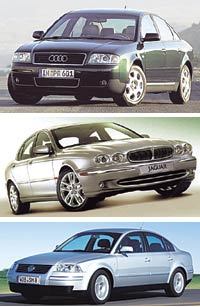 위부터 아우디 콰트로, 재규어 X타입, 폴크스바겐 뉴파사트