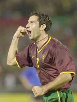 포르투갈은 피구같은 슈퍼스타를 보유했지만 거친 플레이에는 약점을 노출했다.