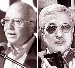 아메드 코레이 의회의장(왼쪽) 마흐무드 압바스 팔레스타인해방기구 사무총장.