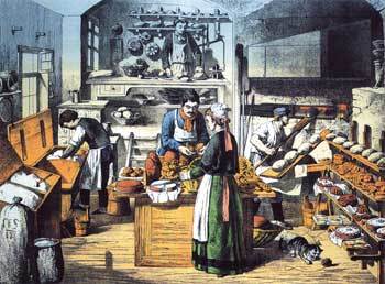 화가 슈트라이히가 그린 독일의 첫 빵공장(1850년경)
