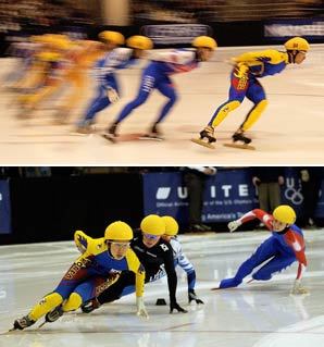 30일 예선전에서 1위로 달리고 있는 김동성(上)과 고기현(下) 선수.