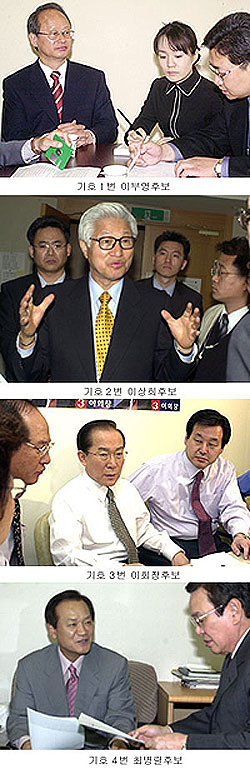 전략회의 하는 한나라당 경선후보들