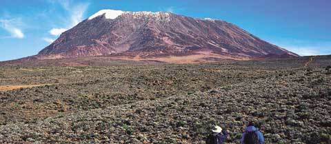 사흘 걸려 올라온 4500m 높이의 산 속에서 가장 높은 주봉(5895m) 키보를 바라본 모습이다