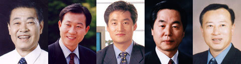 김충용, 이성호, 김경환,노장택,정태순 후보 (왼쪽부터)