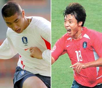 차두리(왼쪽) 황선홍